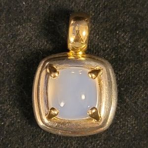 Signed Peter Zami Chalcedony 14k & .925 Pendant